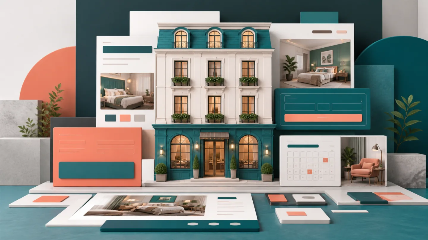 Boutique hotel assembled with modular website and booking components