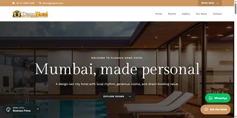 Business Prime hotel website theme preview