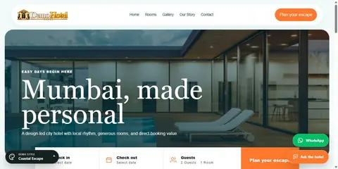 Coastal Escape hotel website theme preview