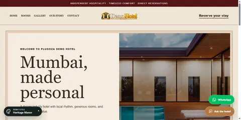 Heritage Manor hotel website theme preview