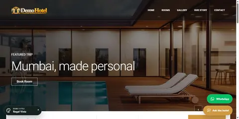 Regal Vista hotel website theme preview